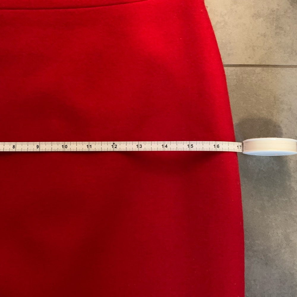J. Crew Red Wool Pencil Skirt - Picture 7 of 8